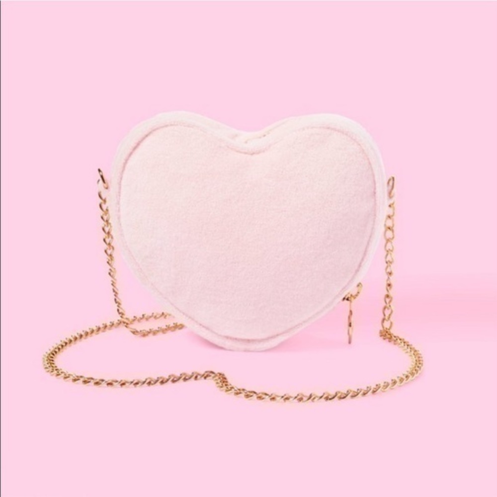 Stoney Clover X Target Terry cloth light pink heart crossbody purse